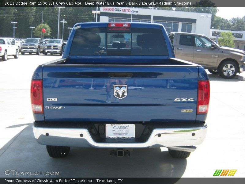 Deep Water Blue Pearl / Dark Slate Gray/Medium Graystone 2011 Dodge Ram 1500 SLT Crew Cab 4x4