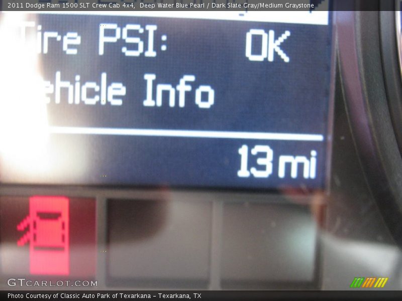 Deep Water Blue Pearl / Dark Slate Gray/Medium Graystone 2011 Dodge Ram 1500 SLT Crew Cab 4x4