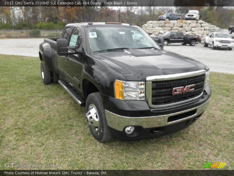 Onyx Black / Ebony 2012 GMC Sierra 3500HD SLE Extended Cab 4x4 Dually