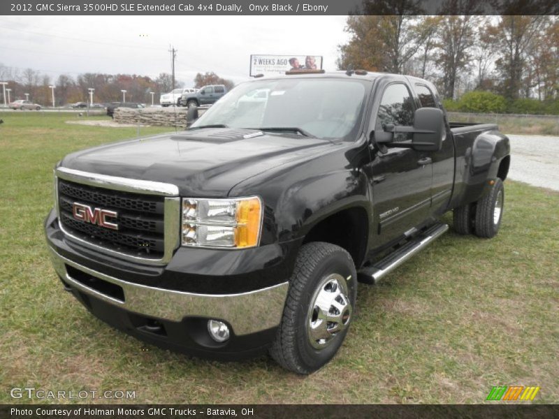 Onyx Black / Ebony 2012 GMC Sierra 3500HD SLE Extended Cab 4x4 Dually