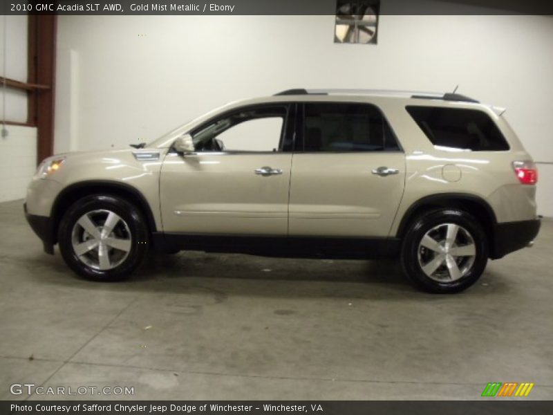 Gold Mist Metallic / Ebony 2010 GMC Acadia SLT AWD