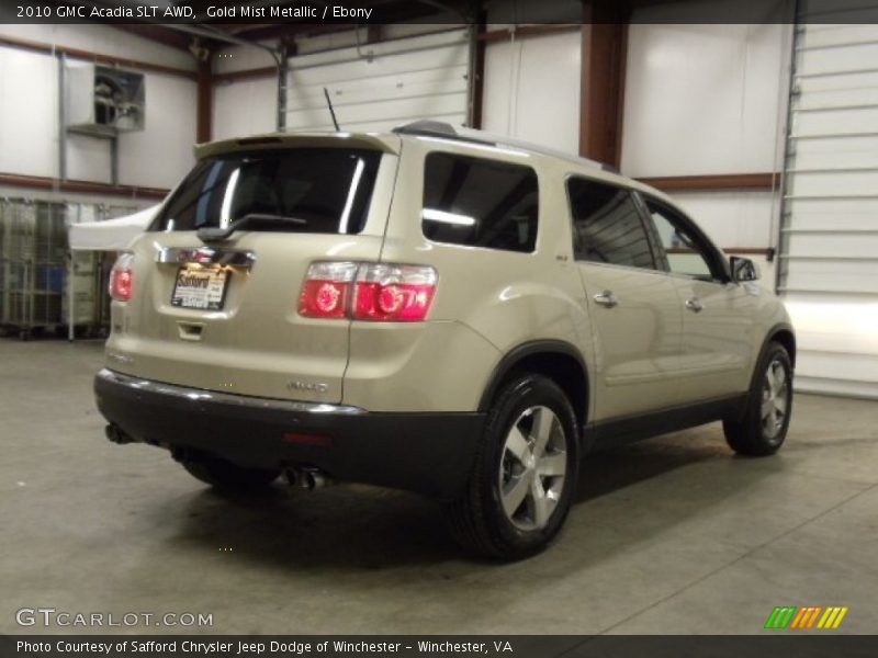 Gold Mist Metallic / Ebony 2010 GMC Acadia SLT AWD