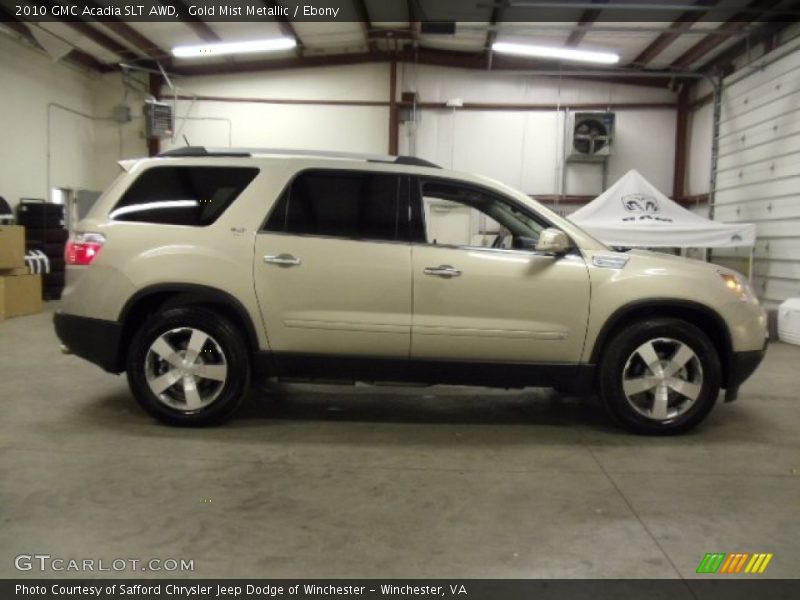 Gold Mist Metallic / Ebony 2010 GMC Acadia SLT AWD