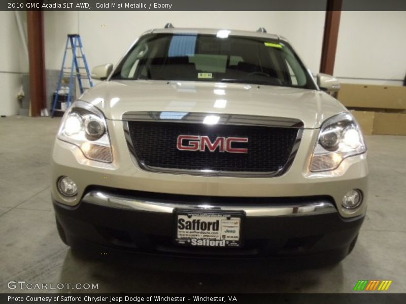 Gold Mist Metallic / Ebony 2010 GMC Acadia SLT AWD