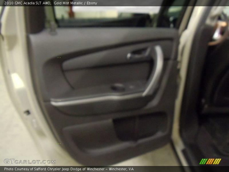 Gold Mist Metallic / Ebony 2010 GMC Acadia SLT AWD