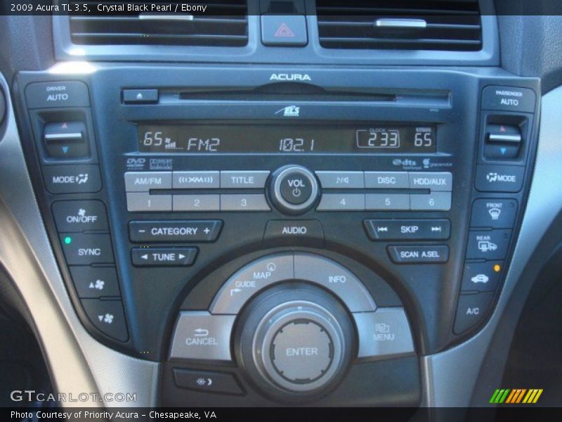 Crystal Black Pearl / Ebony 2009 Acura TL 3.5