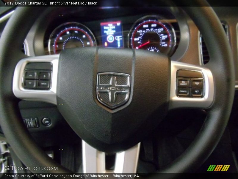 Bright Silver Metallic / Black 2012 Dodge Charger SE