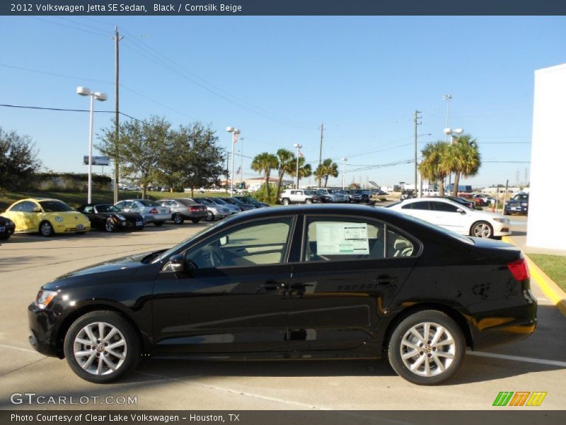 Black / Cornsilk Beige 2012 Volkswagen Jetta SE Sedan