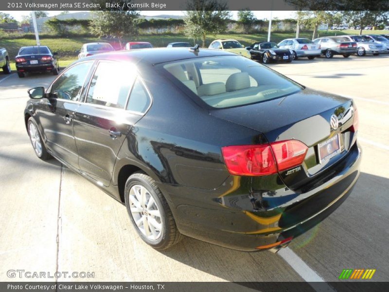 Black / Cornsilk Beige 2012 Volkswagen Jetta SE Sedan