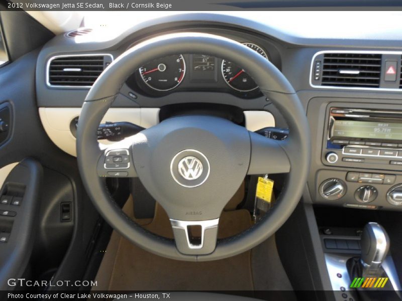 Black / Cornsilk Beige 2012 Volkswagen Jetta SE Sedan