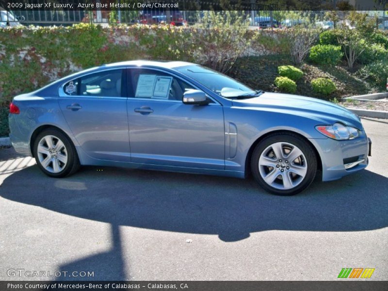 Azure Blue Metallic / Dove/Charcoal 2009 Jaguar XF Luxury