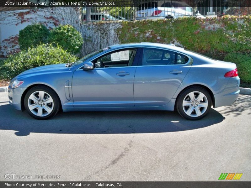 Azure Blue Metallic / Dove/Charcoal 2009 Jaguar XF Luxury