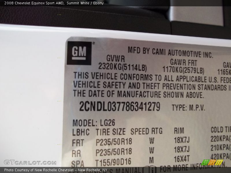 Summit White / Ebony 2008 Chevrolet Equinox Sport AWD