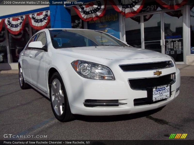 Summit White / Ebony 2009 Chevrolet Malibu LT Sedan