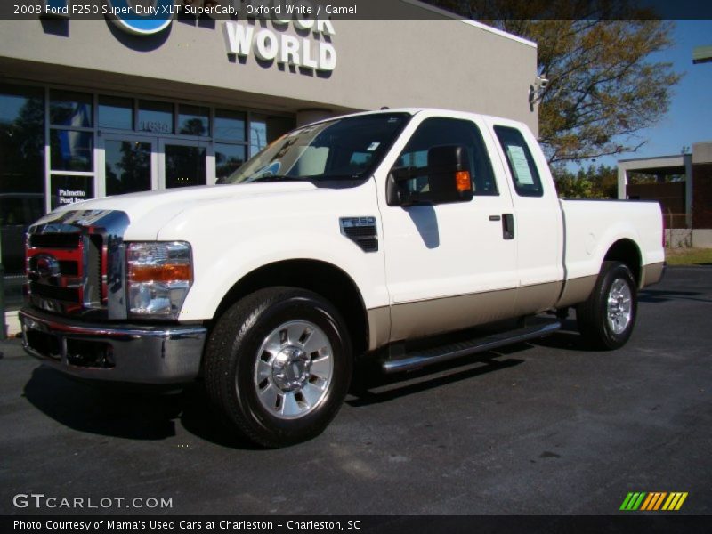 Oxford White / Camel 2008 Ford F250 Super Duty XLT SuperCab