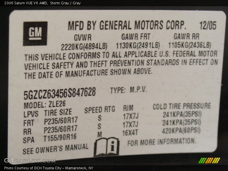 Storm Gray / Gray 2006 Saturn VUE V6 AWD