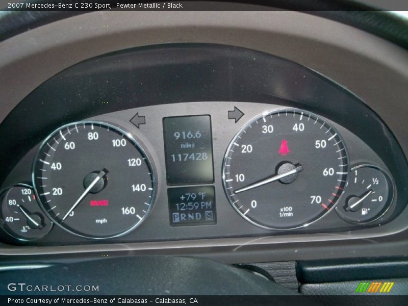 Pewter Metallic / Black 2007 Mercedes-Benz C 230 Sport