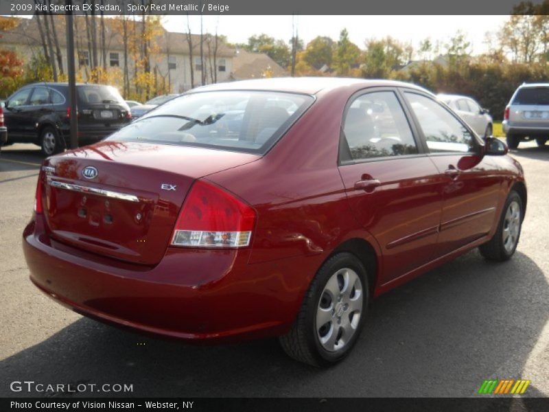 Spicy Red Metallic / Beige 2009 Kia Spectra EX Sedan