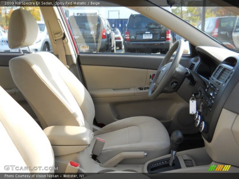 Spicy Red Metallic / Beige 2009 Kia Spectra EX Sedan
