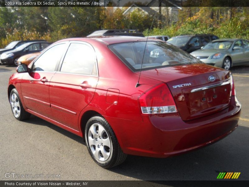 Spicy Red Metallic / Beige 2009 Kia Spectra EX Sedan