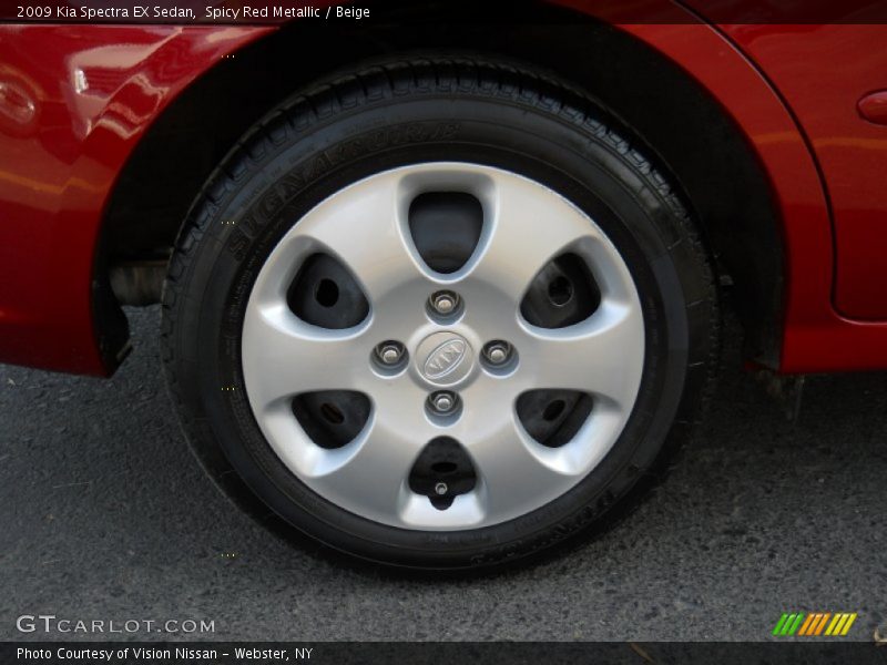 Spicy Red Metallic / Beige 2009 Kia Spectra EX Sedan