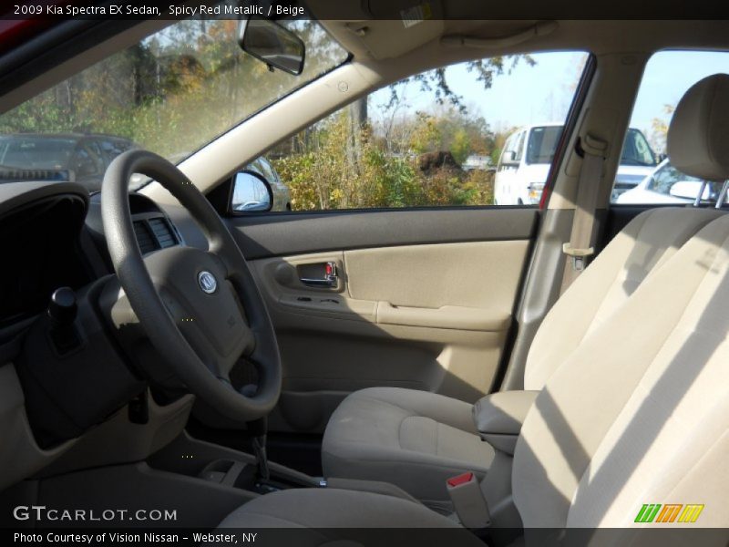 Spicy Red Metallic / Beige 2009 Kia Spectra EX Sedan