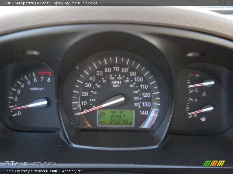 Spicy Red Metallic / Beige 2009 Kia Spectra EX Sedan
