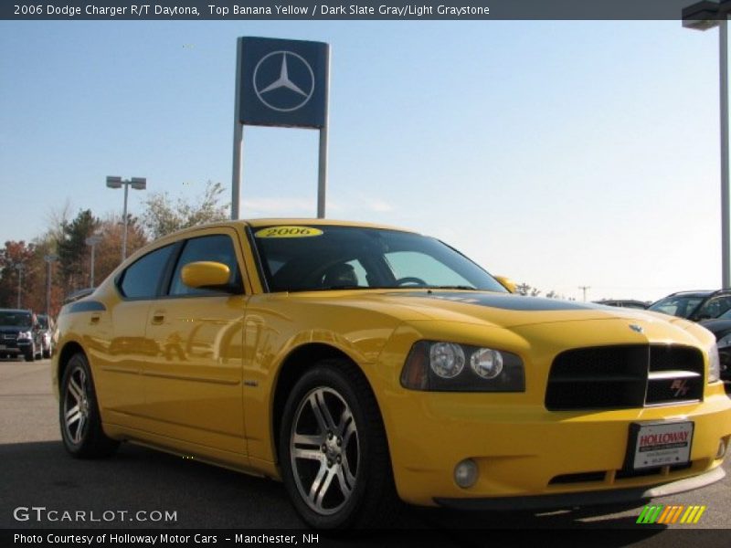 Top Banana Yellow / Dark Slate Gray/Light Graystone 2006 Dodge Charger R/T Daytona