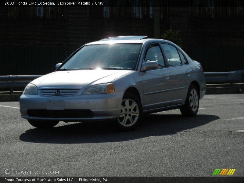 Satin Silver Metallic / Gray 2003 Honda Civic EX Sedan