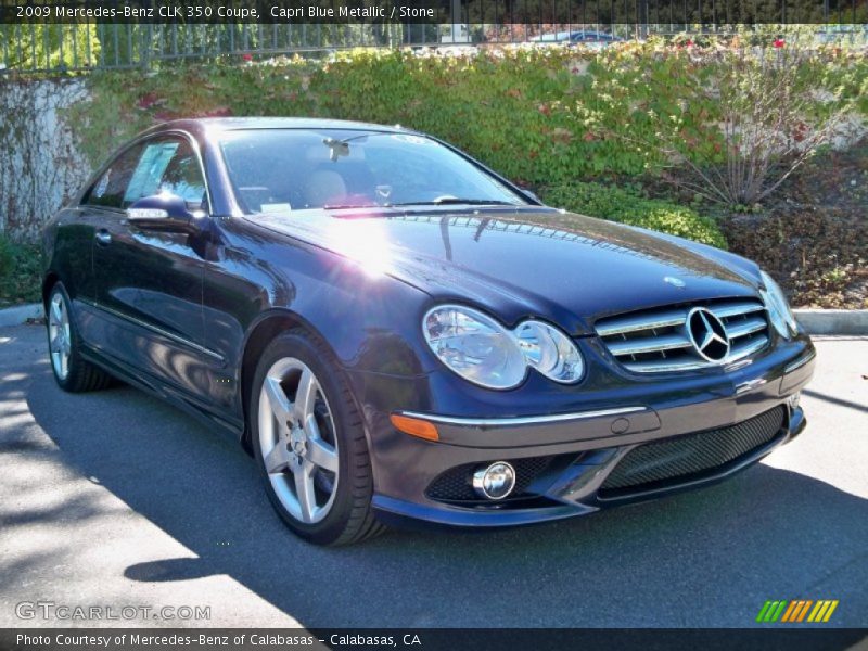 Capri Blue Metallic / Stone 2009 Mercedes-Benz CLK 350 Coupe