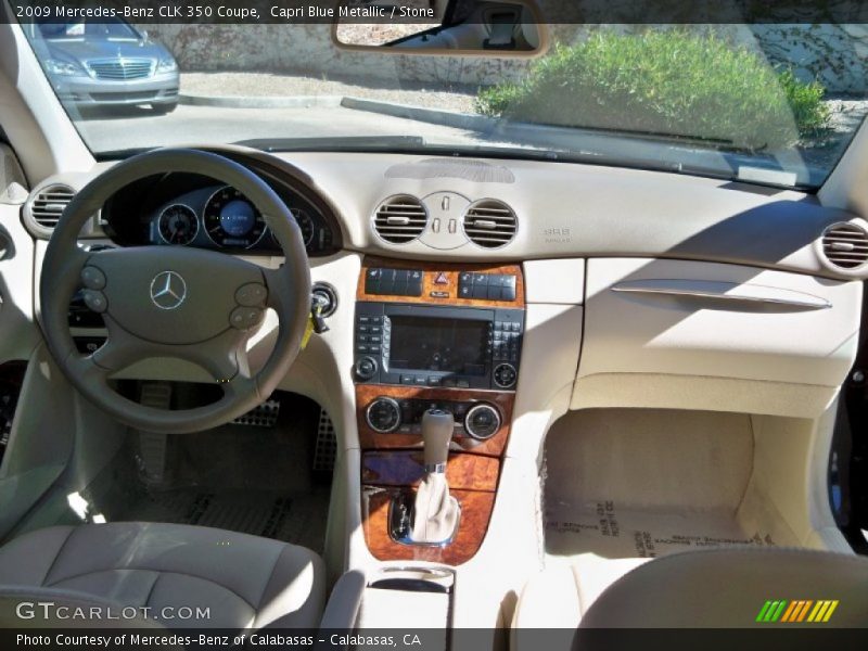 Capri Blue Metallic / Stone 2009 Mercedes-Benz CLK 350 Coupe
