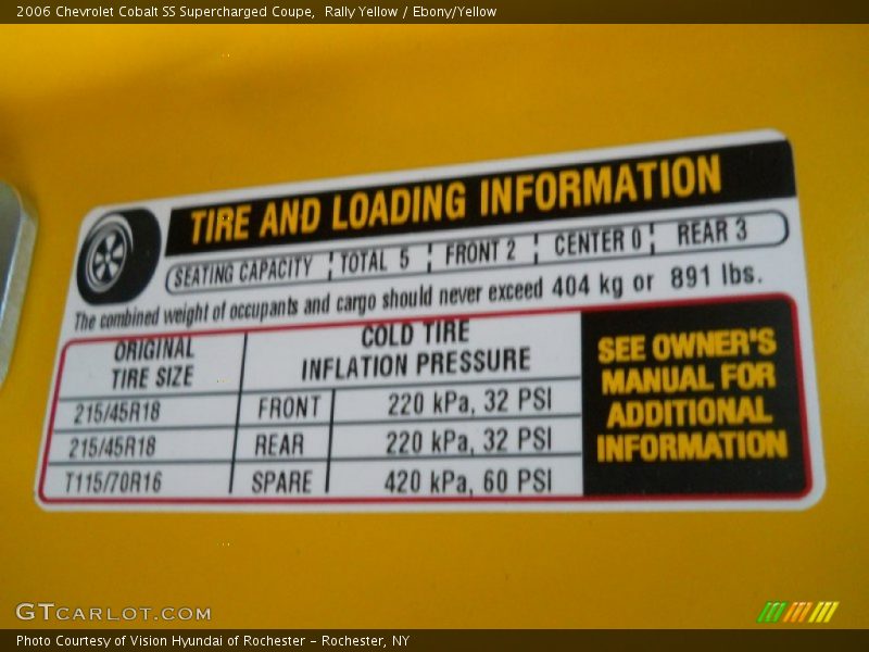Rally Yellow / Ebony/Yellow 2006 Chevrolet Cobalt SS Supercharged Coupe