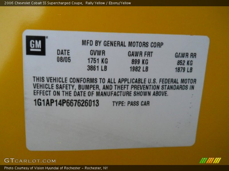 Rally Yellow / Ebony/Yellow 2006 Chevrolet Cobalt SS Supercharged Coupe