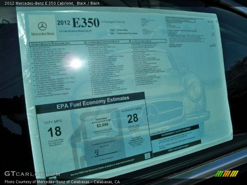 Black / Black 2012 Mercedes-Benz E 350 Cabriolet