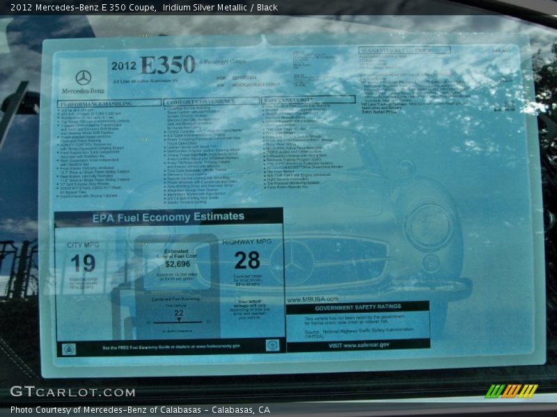 Iridium Silver Metallic / Black 2012 Mercedes-Benz E 350 Coupe