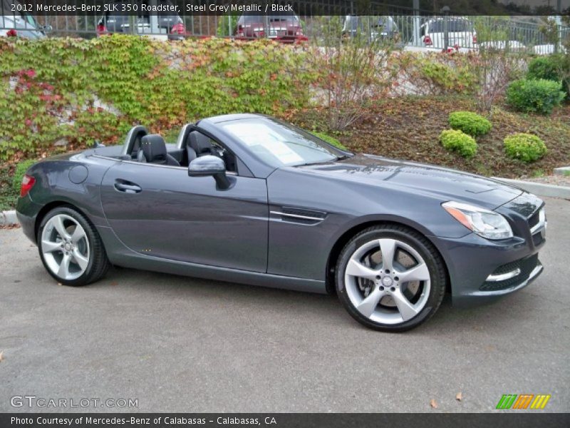 Steel Grey Metallic / Black 2012 Mercedes-Benz SLK 350 Roadster