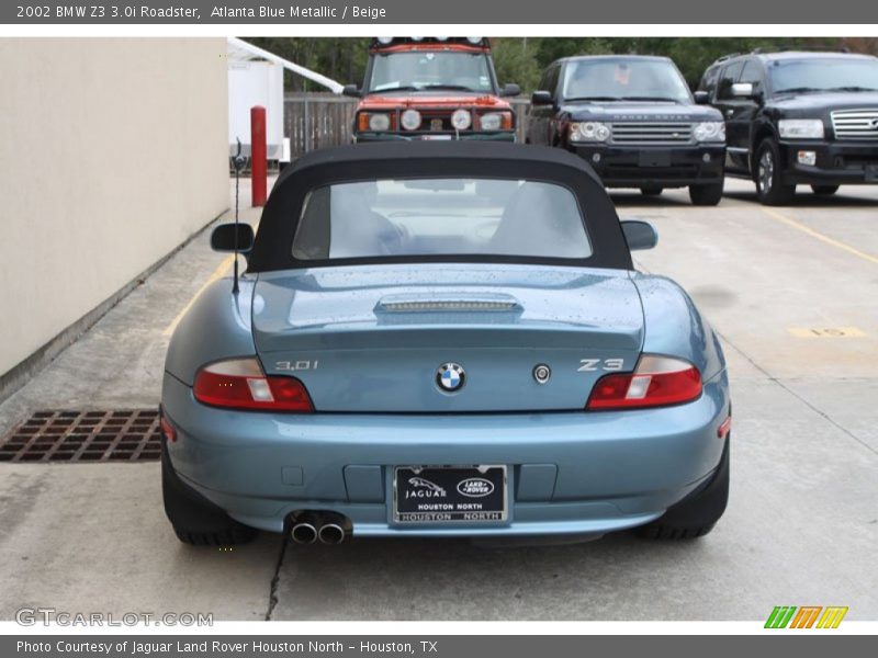 Atlanta Blue Metallic / Beige 2002 BMW Z3 3.0i Roadster