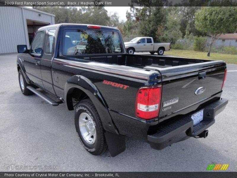Black / Medium Dark Flint 2009 Ford Ranger Sport SuperCab