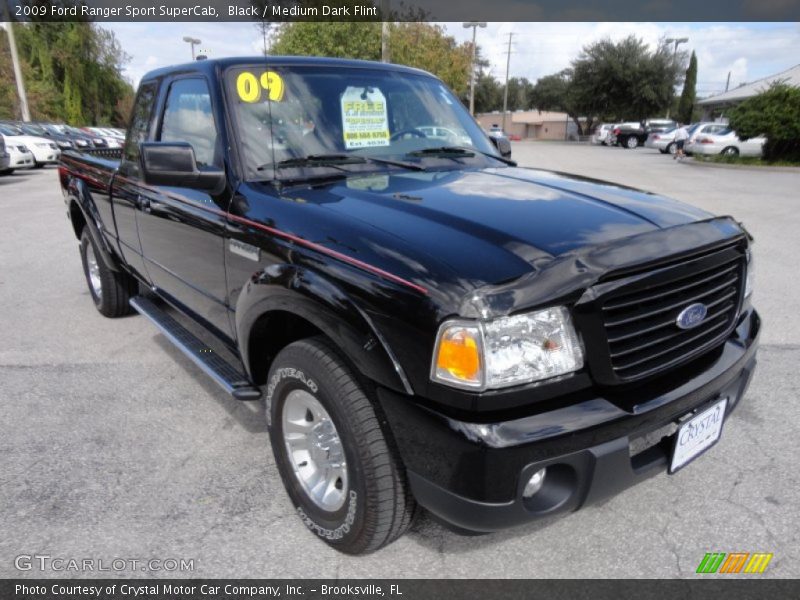 Black / Medium Dark Flint 2009 Ford Ranger Sport SuperCab