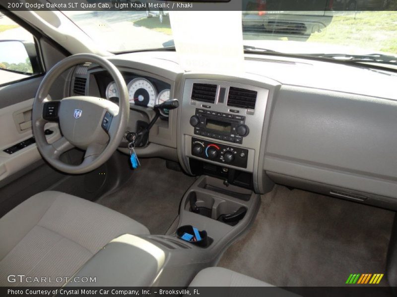 Light Khaki Metallic / Khaki 2007 Dodge Dakota SLT Quad Cab