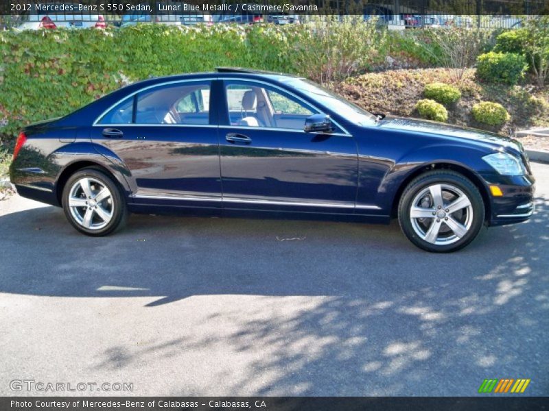 Lunar Blue Metallic / Cashmere/Savanna 2012 Mercedes-Benz S 550 Sedan