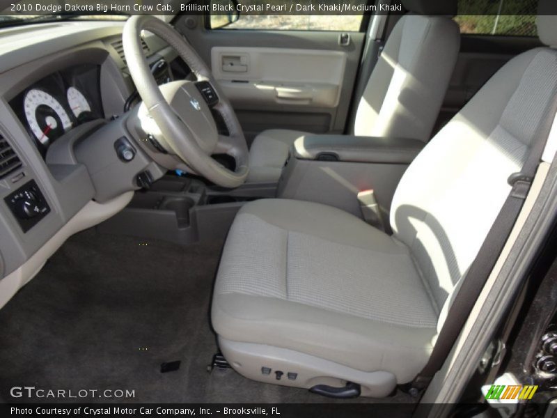 Brilliant Black Crystal Pearl / Dark Khaki/Medium Khaki 2010 Dodge Dakota Big Horn Crew Cab