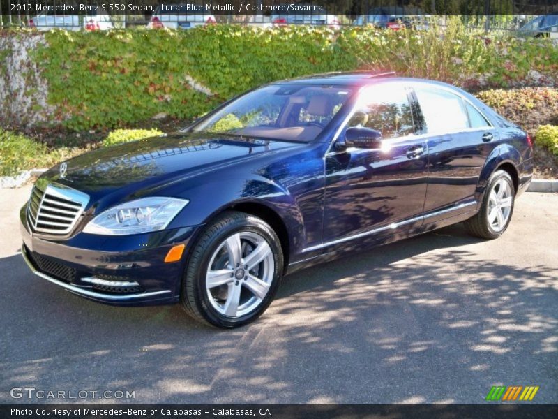 Lunar Blue Metallic / Cashmere/Savanna 2012 Mercedes-Benz S 550 Sedan