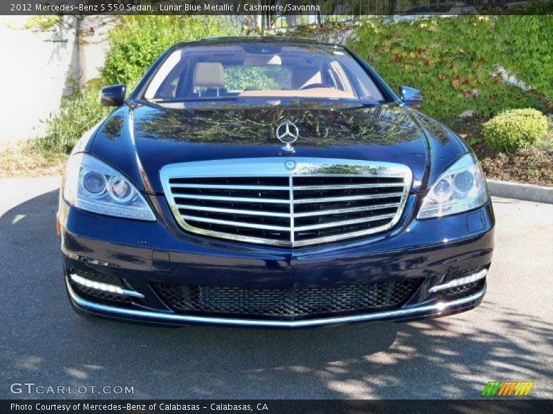 Lunar Blue Metallic / Cashmere/Savanna 2012 Mercedes-Benz S 550 Sedan