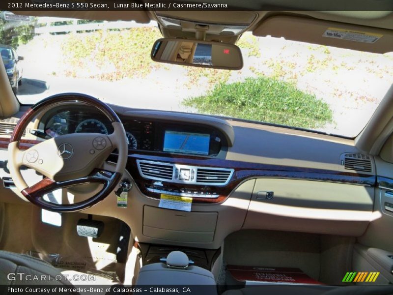 Lunar Blue Metallic / Cashmere/Savanna 2012 Mercedes-Benz S 550 Sedan