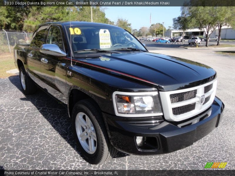 Brilliant Black Crystal Pearl / Dark Khaki/Medium Khaki 2010 Dodge Dakota Big Horn Crew Cab