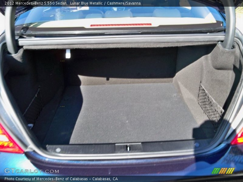 Lunar Blue Metallic / Cashmere/Savanna 2012 Mercedes-Benz S 550 Sedan