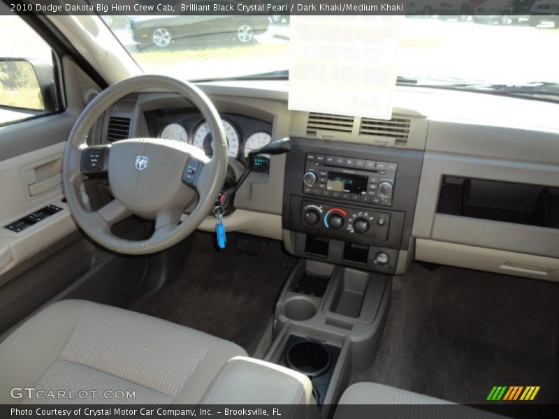 Brilliant Black Crystal Pearl / Dark Khaki/Medium Khaki 2010 Dodge Dakota Big Horn Crew Cab