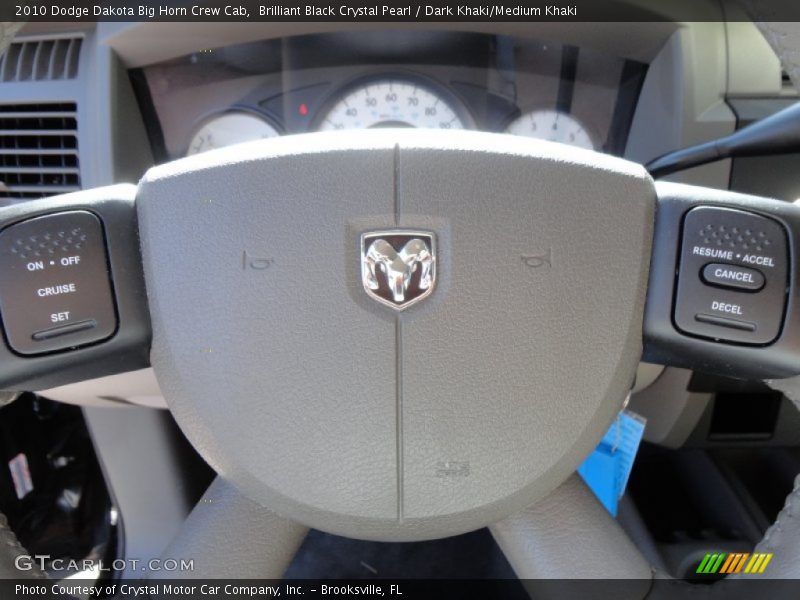 Brilliant Black Crystal Pearl / Dark Khaki/Medium Khaki 2010 Dodge Dakota Big Horn Crew Cab