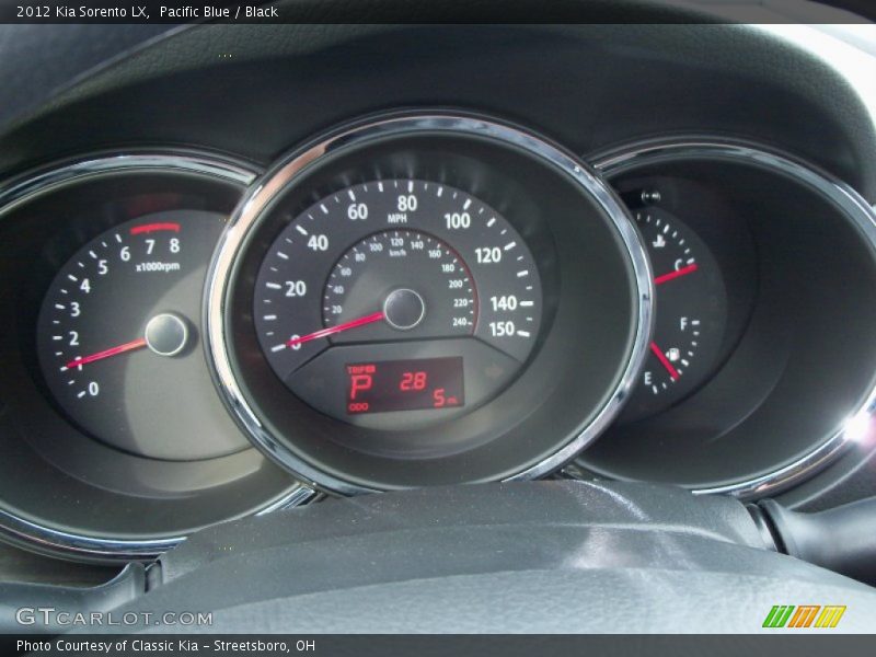 Pacific Blue / Black 2012 Kia Sorento LX